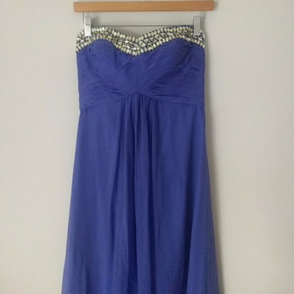 JS Boutique Jewel Sweetheart Strapless Silk Dress - Picture 2 of 8